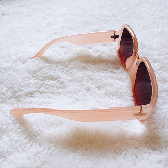 Layla Pink Sleek Square Sunglasses - Picture 7 of 11